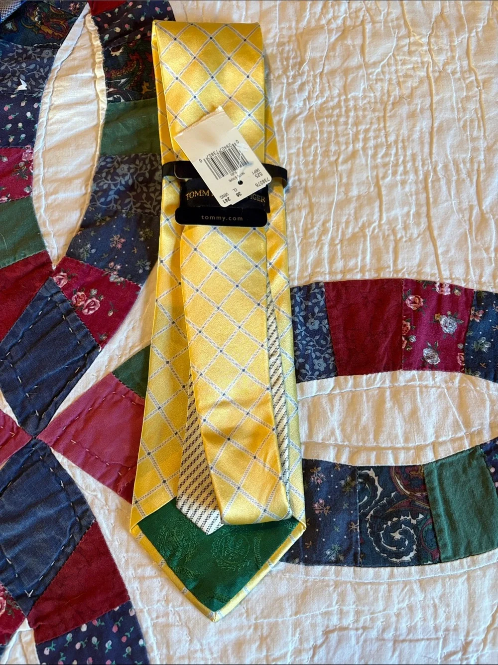 Tommy Hilfiger Yellow Windowpane Silk Tie All ties are 3 for $30.